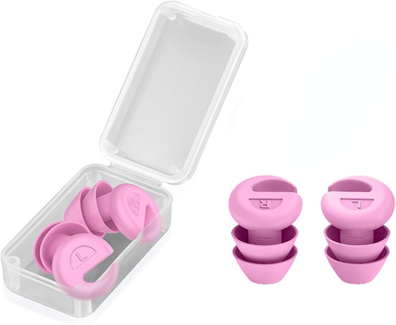 DOUTINGHAO Ear Plugs for Sleeping Noise Cancelling, 36dB Noise Reduction Earplugs, Silicone Reusable Hearing Protection Ear Plug, Waterproof Earplug Suitable for Sleeping (Pink, 1 Pair) - Image 1